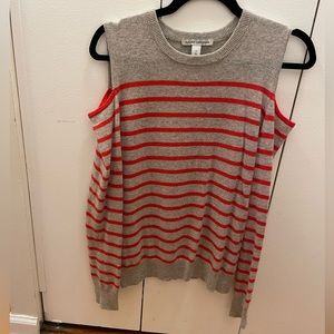 Autumn Cashmere Shoulder Cutout Striped Sweater